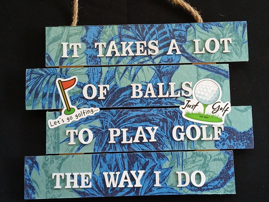 Hand decorated hanging wooden sign 