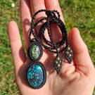 Ruby Zoisite and Tibetan Turquoise Pendant 