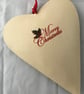 Decorated Christmas Metal Hanging Heart Decoration Vintage Santa Unusual - Image 3