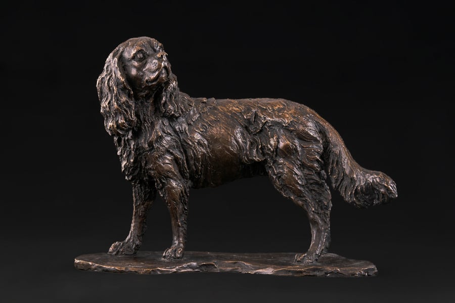 Foundry Bronze Small Cavalier King Charles Animal Statue Bronze Metal Sculpture