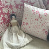 Vintage Cabbages and Roses fabric cushion