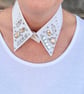 Luxe White & Champagne Detachable Statement Collar - Upcycled Neckcessory - Image 6