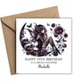 Fairy Gothic Rose Moon Happy Birthday Card