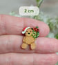Handmade Christmas Mistletoe Bear Brooch, Wooden Christmas Pin, Festive Gift - Image 4