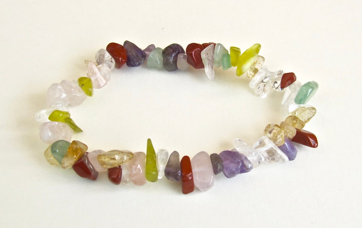 DESTASH:  Mixed Quartz Chip Bracelet 