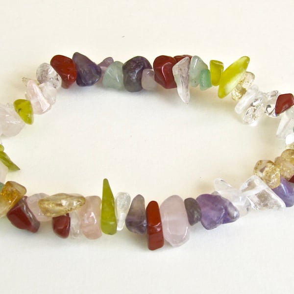 DESTASH:  Mixed Quartz Chip Bracelet 