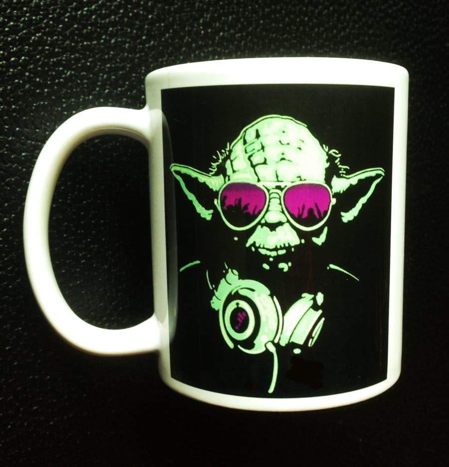 Yoda DJ Style Mug with Personalised Name or message