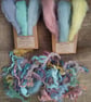 The Spirit of Spring - Carded wool and curly wool pack, hand dyed fibres