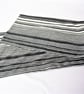 Grey and Cream striped viscose jersey light weight informal Scarf pom pom fringe - Image 7