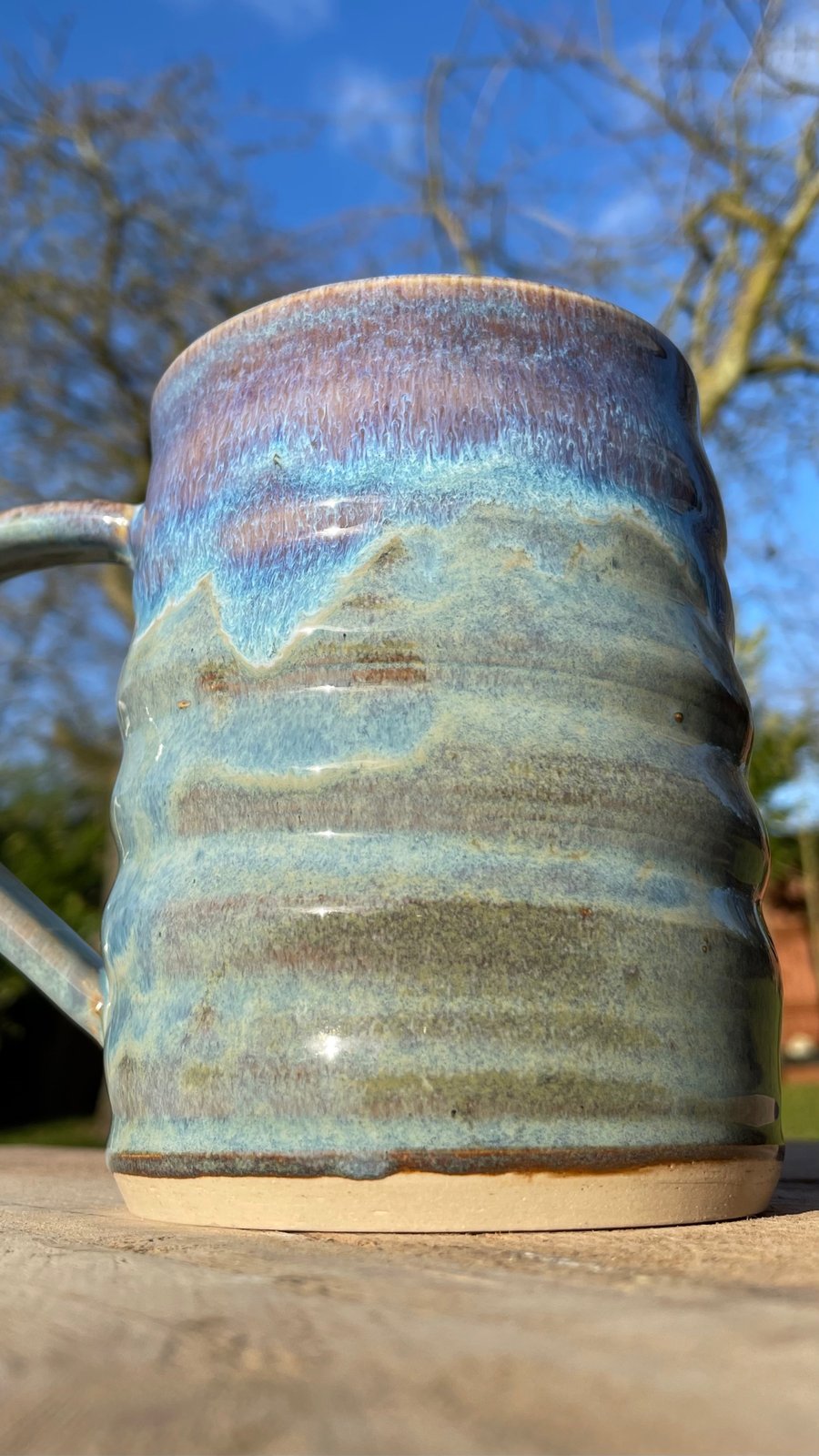 Wheel Thrown Stoneware Swirly MadeWithMud Mug
