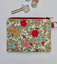  Coin purse in bright modern floral fabric