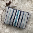 Wool Pouch - Sky Blue. Handwoven in Wales
