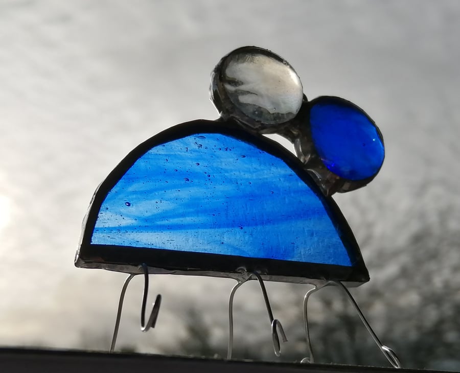 Stained Glass Bug  -blues