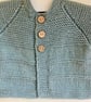 Baby cardigan 0-3 months soft green grey colour - Image 2