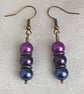 Gorgeous Peacock Purple Earrings - Dark tones - Image 2