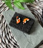 Orange Funky Half Moon Stud Earrings - Image 2