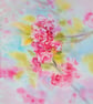 Original Cherry Blossom Watercolor Painting - Pink Floral Tree Branch Art Signed