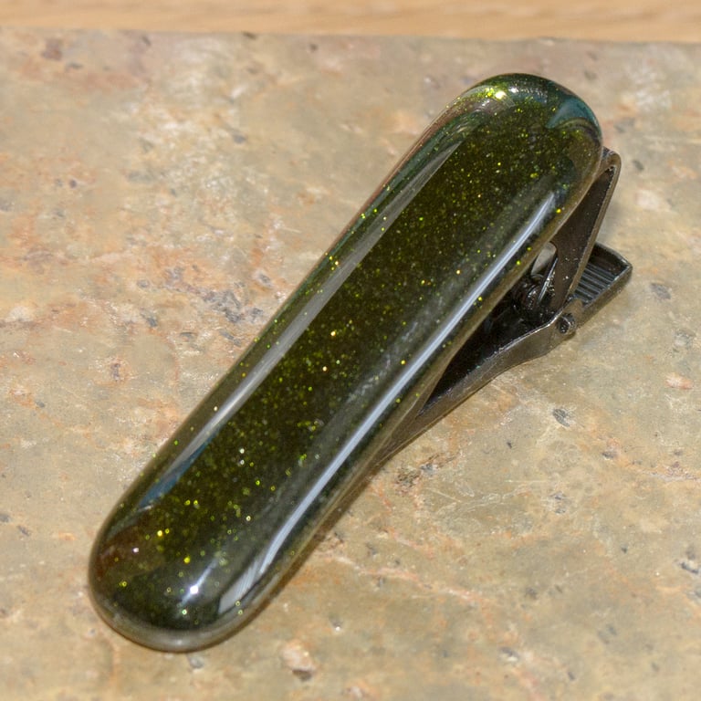 British Racing Green Glass Tie Clip - 4063