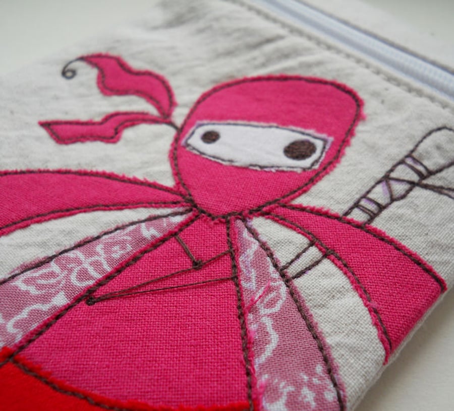 embroidered ninja gadget case