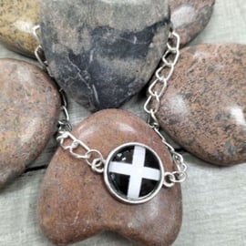 St Piran's Cornish flag open link bracelet