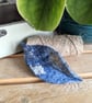 Felted leaf brooch : blues - Image 1