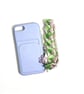 Handmade Green & Light Pink Ribbon Phone Strap with Beads & Floral Embellishment - Image 1