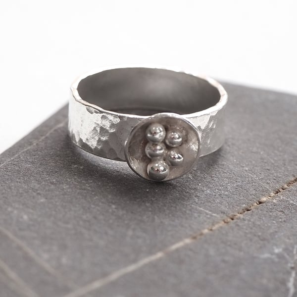 Sterling silver nest ring, 5th anniversary, 50th birthday