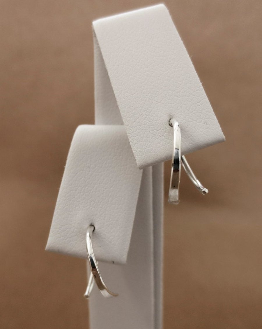 Sterling silver tiny hoop earrings, 