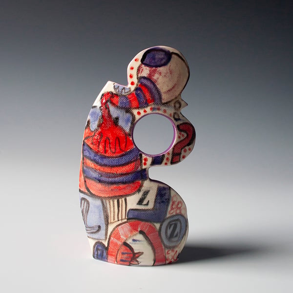 Table Manners Medium Sculpture: Slab with Purple Interior