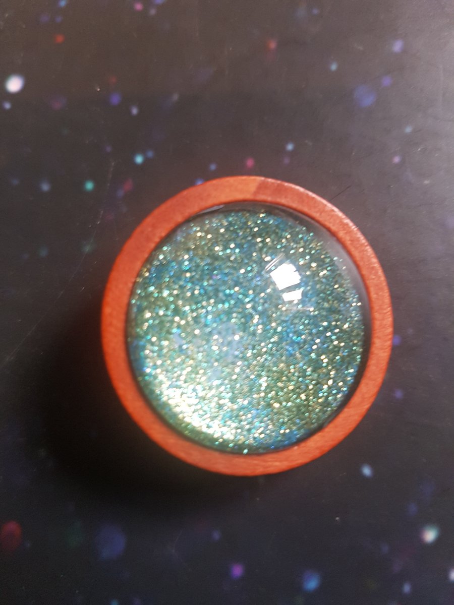 SPARKLING wooden handmade brooche