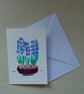 Hyacinths blue spring flower botanical art handmade card - Image 2