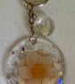 Handmade Resin Flower Keyring Botanical Wedding Gift or Keepsake 