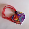 Funky hand painted wooden heart