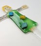 Scarecrow plant stake, fused glass patio decoration, gift for Mum, garden art.  - Image 6