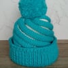 Cupcake swirl hat in aquamarine