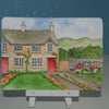 ACEO Original The Old Schoolhouses watercolour