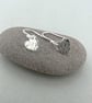 Hammered Sterling Silver Heart Dangle Earrings