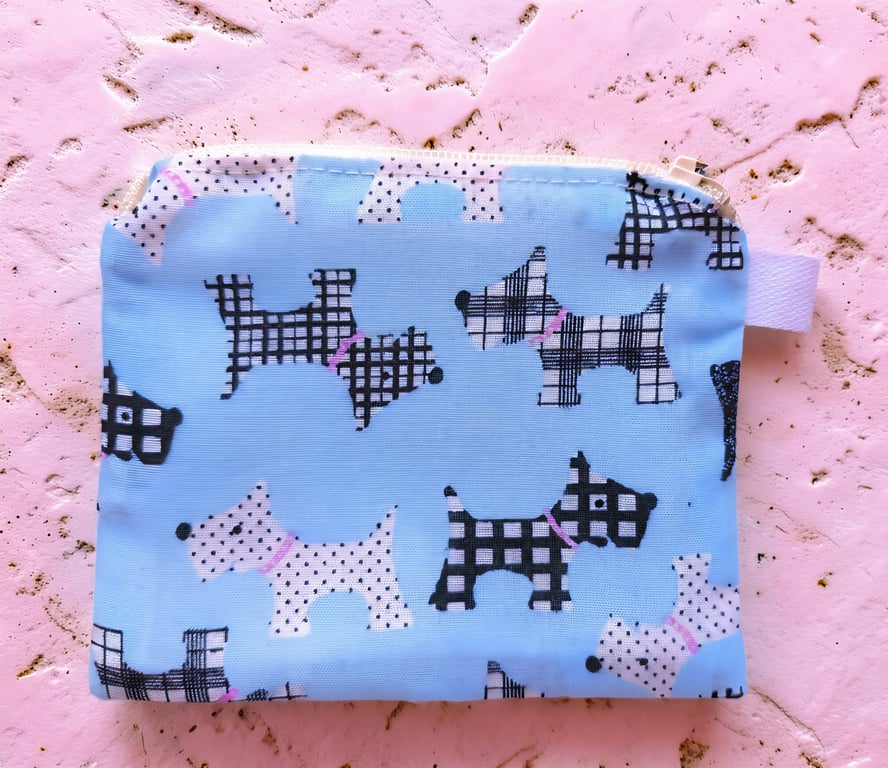 Scottish Terrier Blue Fun Coin Purse or Card Holder Bespoke 