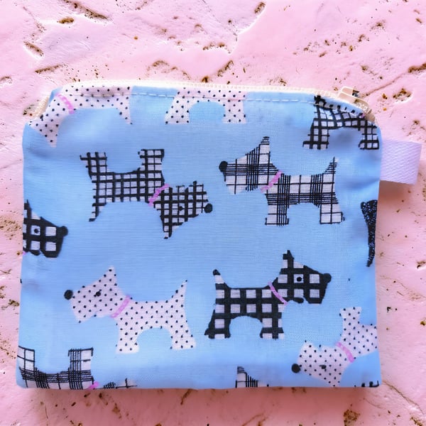 Scottish Terrier Blue Fun Coin Purse or Card Holder Bespoke 