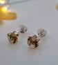 Sparkly & Autumnal simple Citrine stud earrings - Image 3