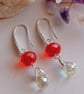 Handmade Austrian glass crystal earrings, gift for women, drop earrings