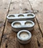 Black & White Marble Effect Eco-Resin Tealight Holders - Set of 3 - Image 1