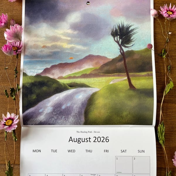 LARGE 2026 Wildlife Art Calendar: wall calendar, nature art, hare art, cat art