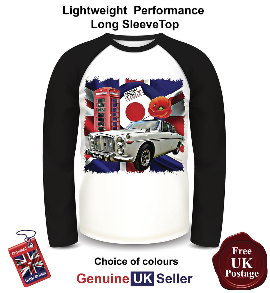 Rover P5, Rover Mens Long Sleeve Top, Cream Rover P5 Mens Top