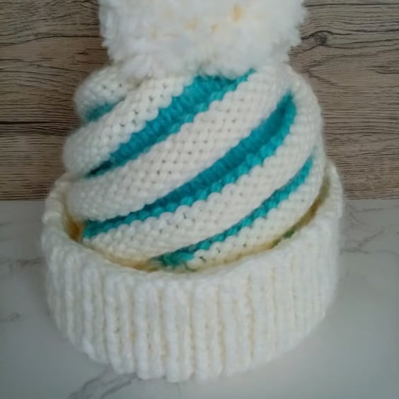 Bobble Hat - Ice Cream Swirl Hat - Fun Hat for Kids