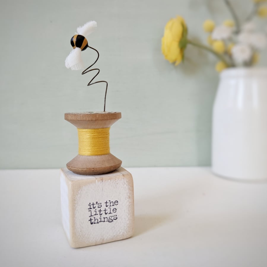 Bee on a Vintage Bobbin 'it's the little things'