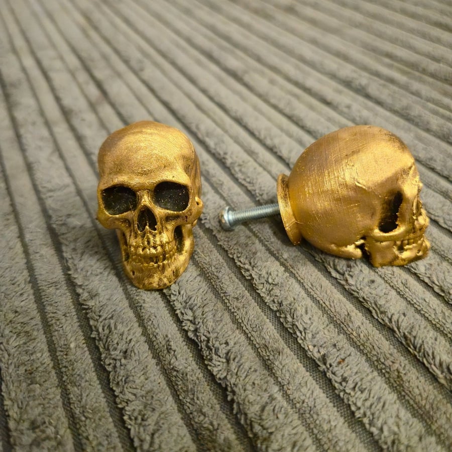 Goth Skull Cupboard, Wardrobe Knobs