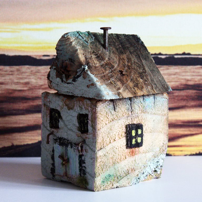 Wonky Driftwood Barn, Driftwood Art from Scotland
