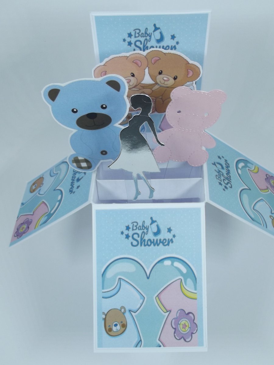 Baby Shower Card for boy and girl twins