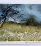 White Flowers. Blank Card. Original Painting. 260201 - Image 2